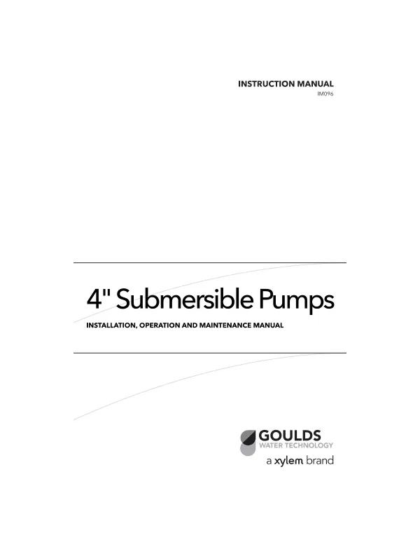 4" Submersible Pumps, Installation, O&M Manual
