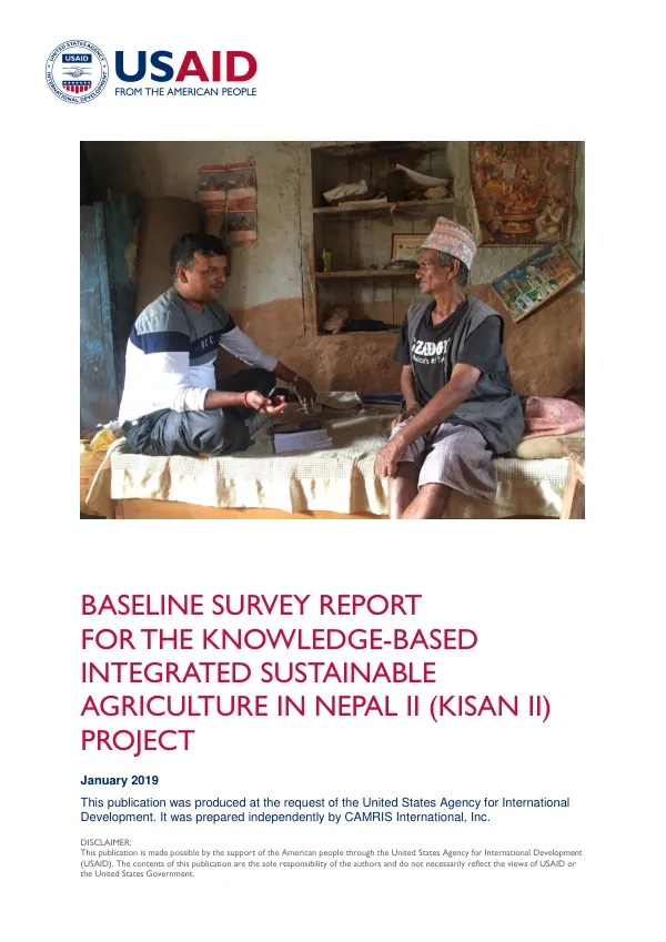 Baseline survey report for the knowledge-based integrated sustainable agriculture in Nepal II (KISAN II) project