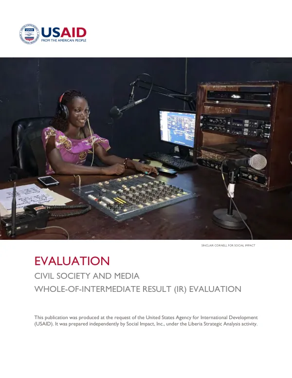 Civil society and media whole-of-intermediate result (IR) evaluation