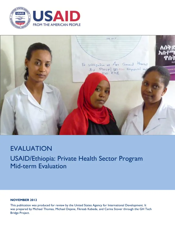 USAID/Ethiopia : private health sector program mid-term evaluation