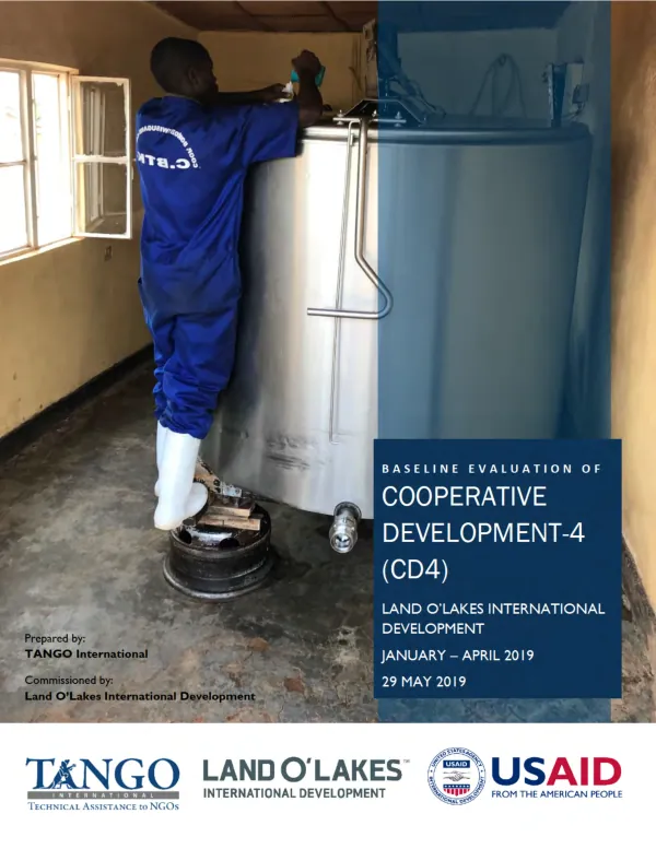 Baseline evaluation of cooperative development activity 4 (CD4) : Land O'Lakes International Development, January - April 2019