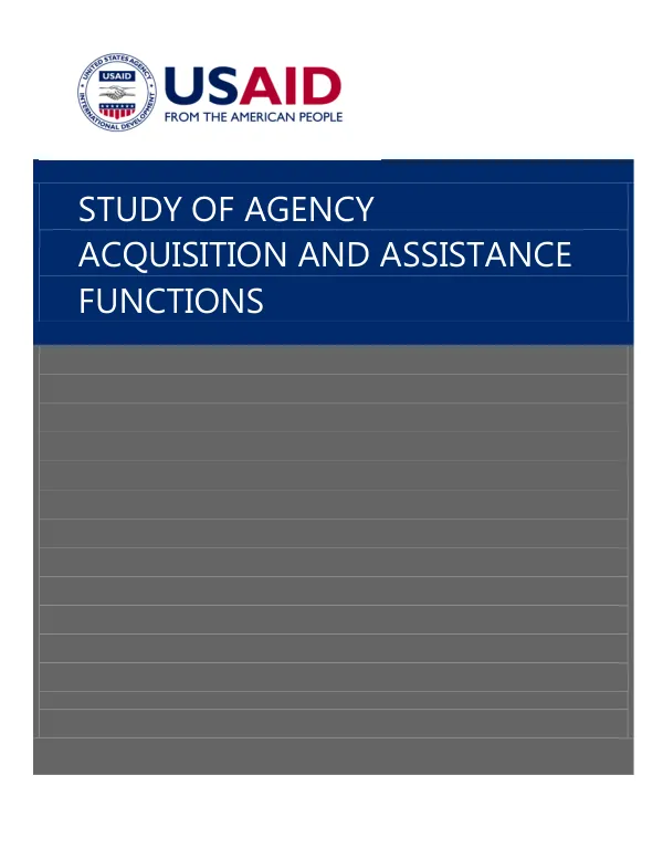 Study of agency acquisition and assistance functions
