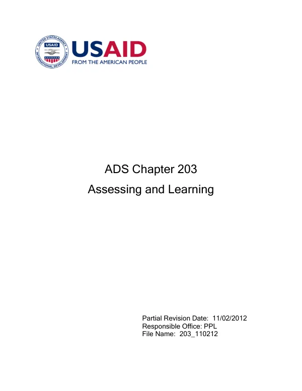 ADS chapter 203 : assessing and learning