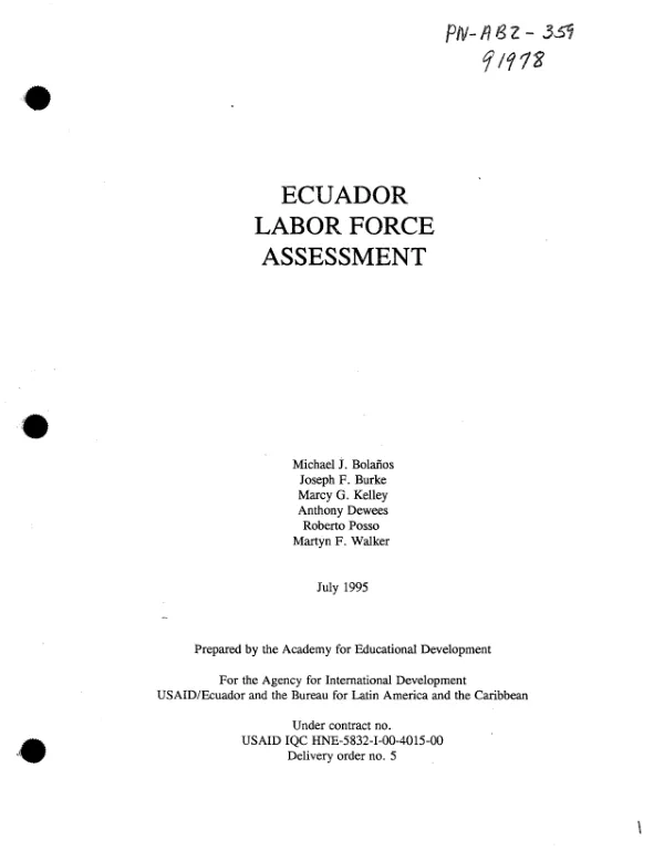 Ecuador labor force assessment