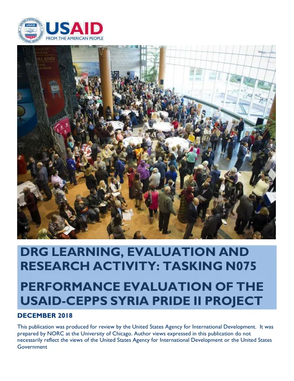 Performance evaluation of the USAID-CEPPS Syria pride II project : final report