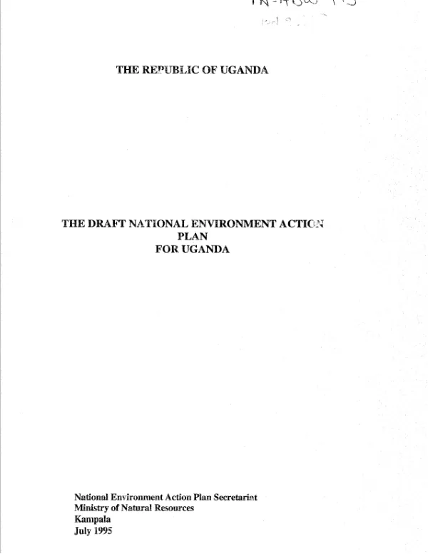 Draft national environment action plan for Uganda