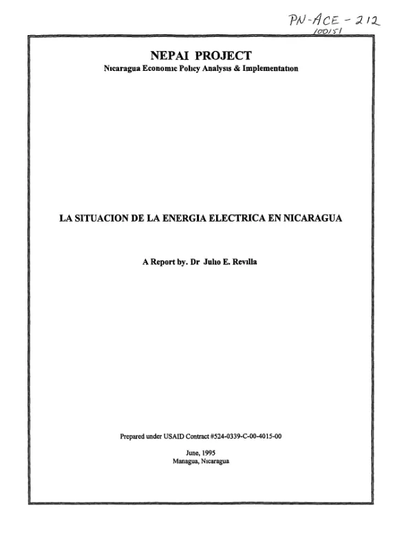 Situacion de la energia electrica en Nicaragua
