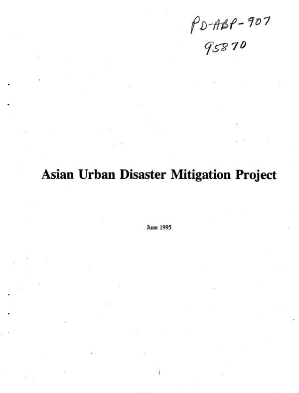 Asian urban disaster mitigation project [AUDMP]