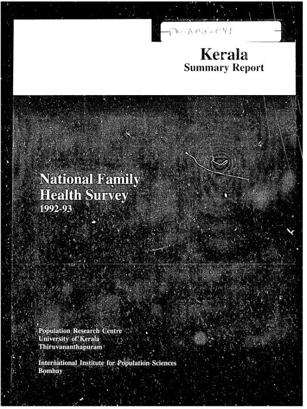 National family health survey (MCH and family planning) : Kerala, 1992-93 -- summary report