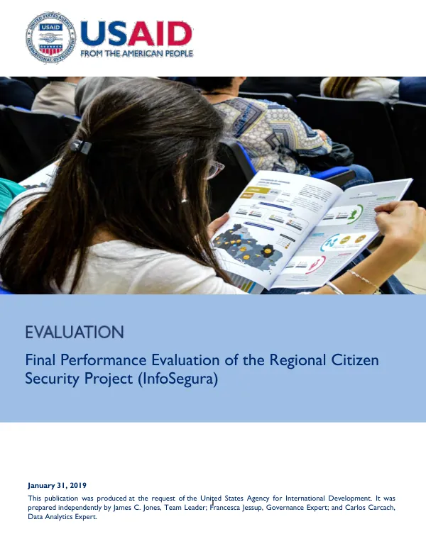 Final performance evaluation of the regional citizen security project (InfoSegura)