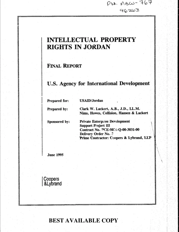 Intellectual property rights in Jordan