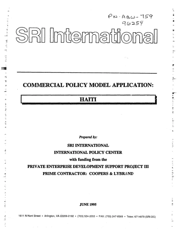 Commercial policy model application : Haiti