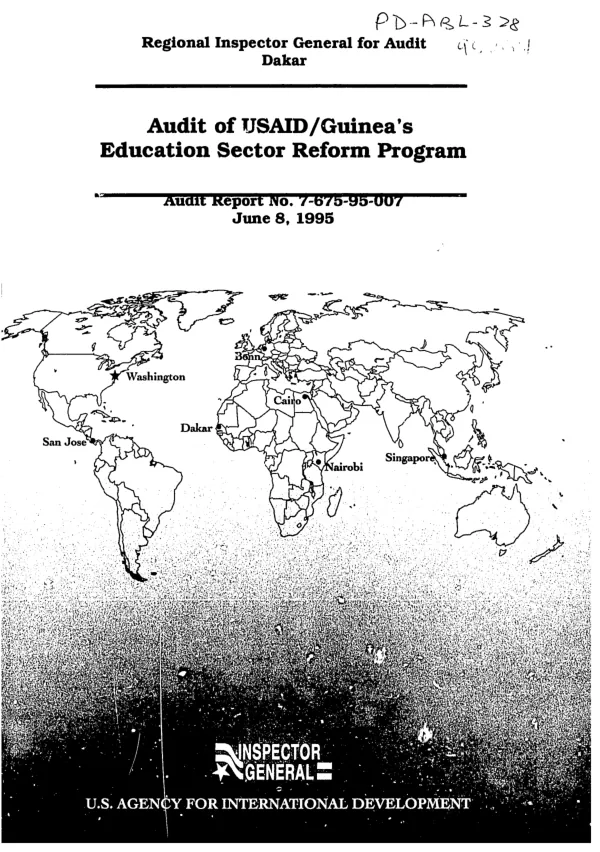 Audit of USAID/Guinea"s education sector reform program