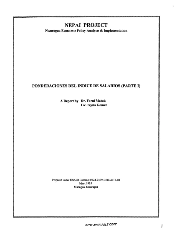 Ponderaciones del indice de salarios (parte I)