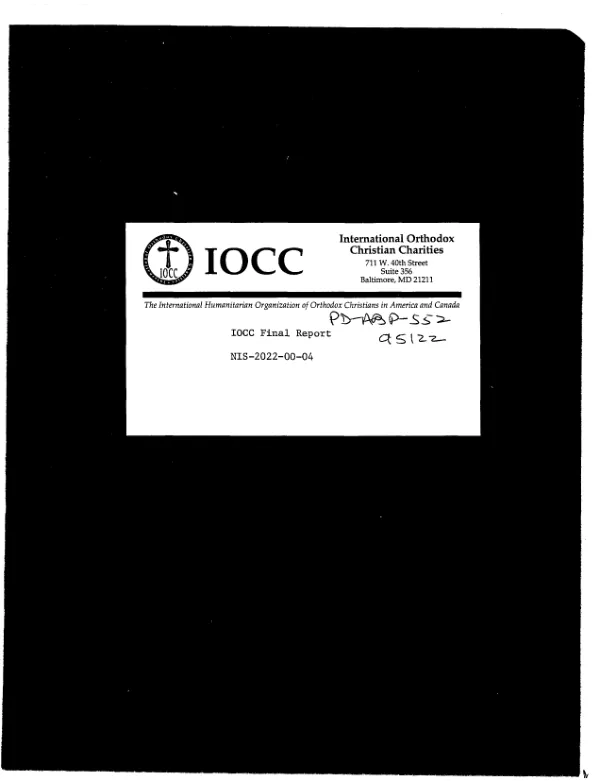 IOCC (International Orthodox Christian Charities) : final report -- subgrant no. NIS-2-2022-00-04