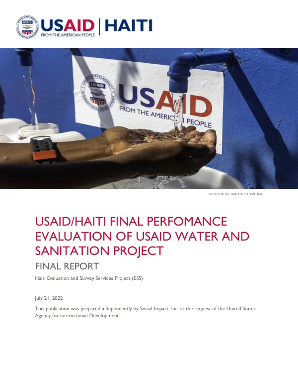 USAID/Haiti final performance evaluation of USAID water and sanitation (WATSAN) project : final report