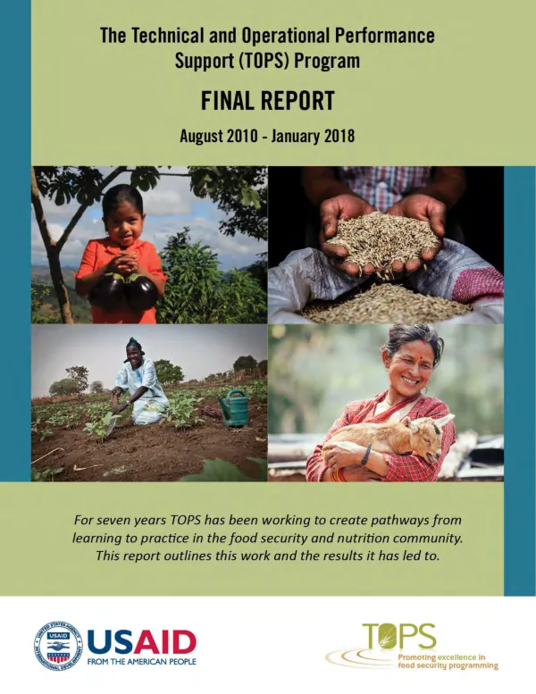 The technical and operational performance support (TOPS) : final report, August 2010 - January 2018
