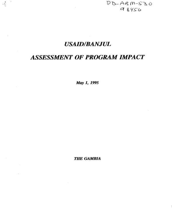 USAID/Banjul assessment of program impact