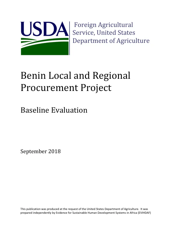 Baseline evaluation of besen diannou local and regional food aid procurement project