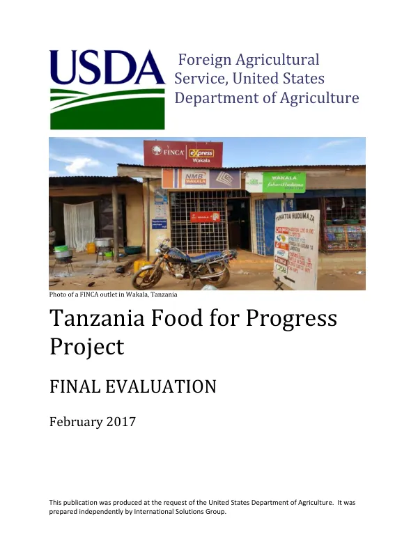 Final evaluation report FINCA Tanzania food for progress