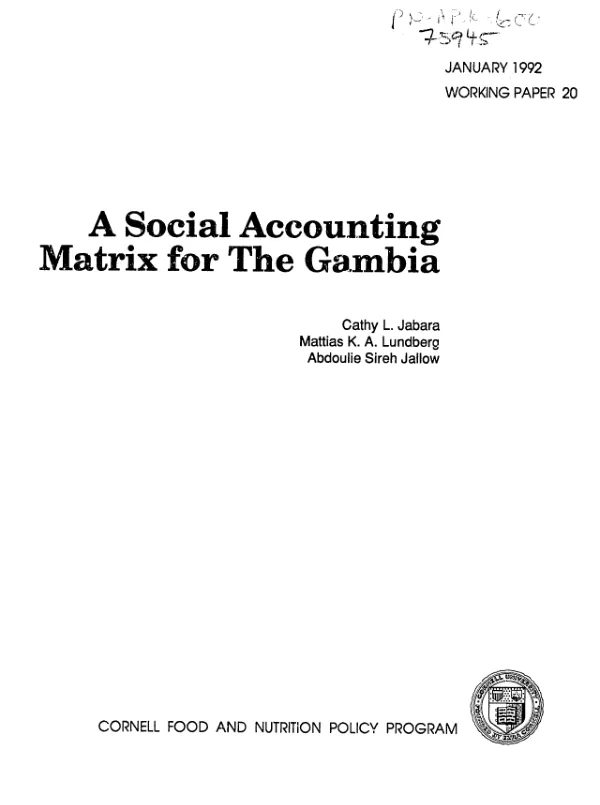 Social accounting matrix for The Gambia