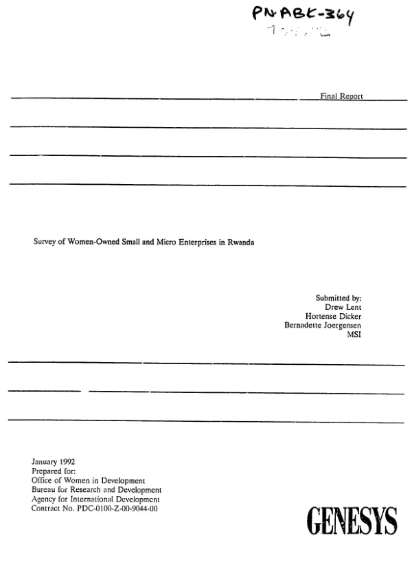 Survey of women-owned small and micro enterprises in Rwanda
