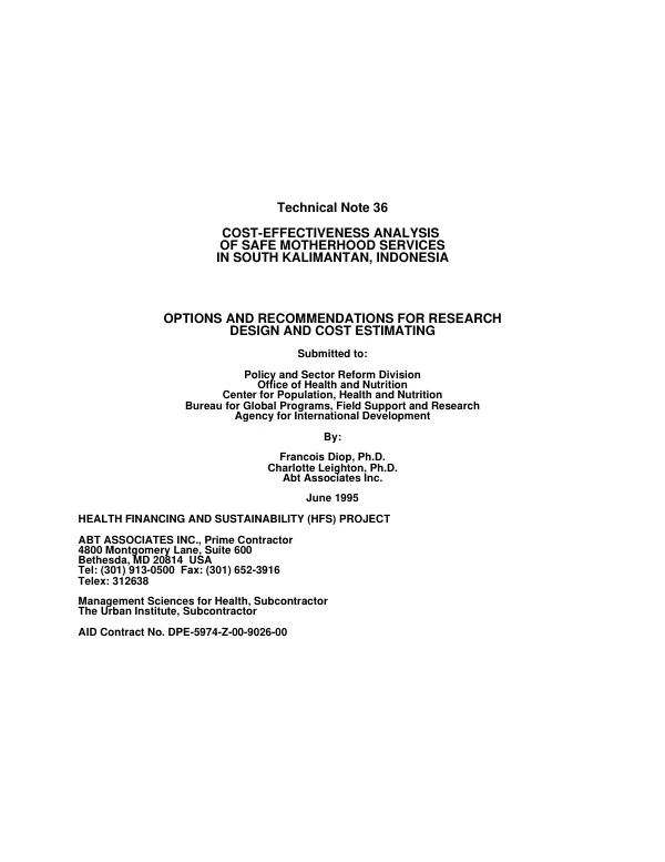 Trade and investment sector program : [assistance] concept paper