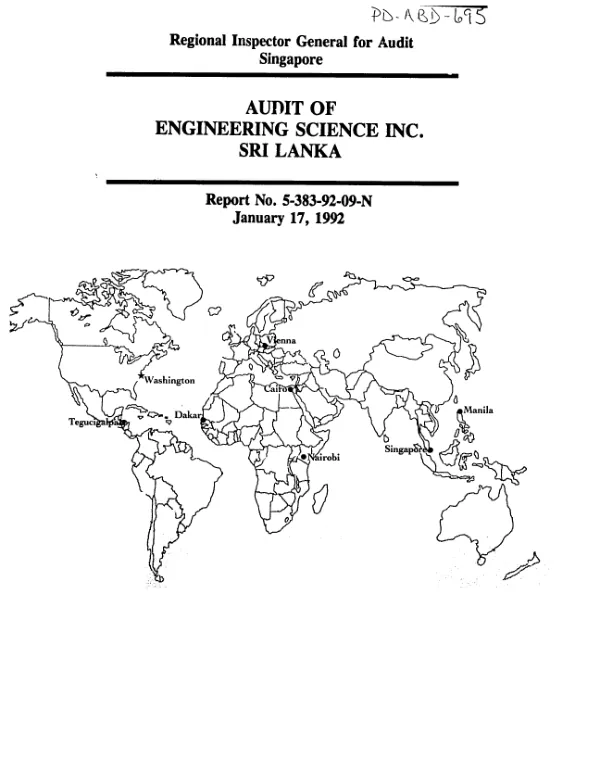 Audit of Engineering Science Inc. -- Sri Lanka