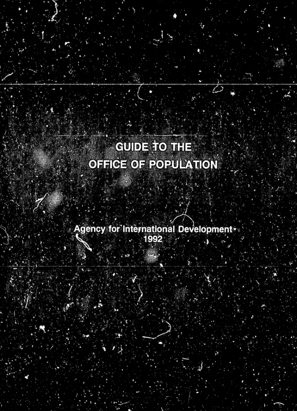Guide to the Office of Population, Agency for International Development