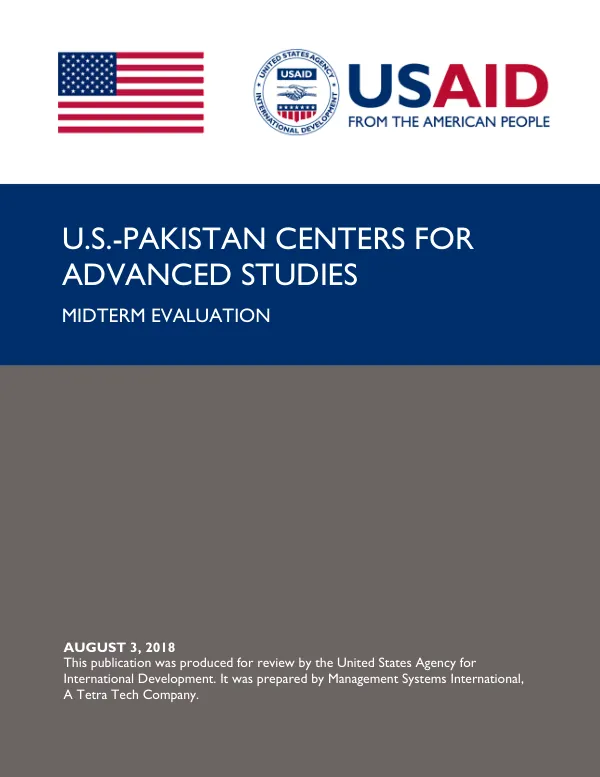 U.S.-Pakistan Centers For Advanced Studies : midterm evaluation