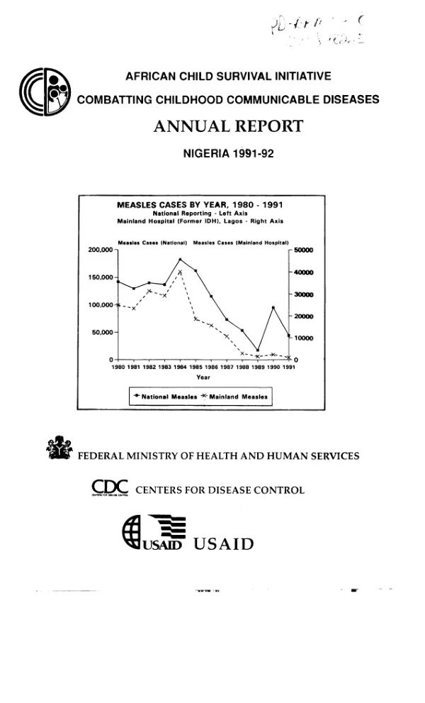 African child survival initiative : combatting childhood communicable diseases -- annual report : Nigeria 1991-92