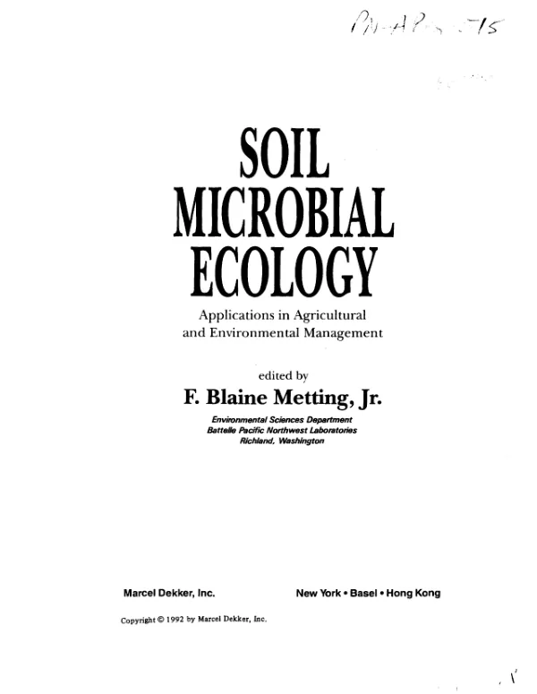 Soil microbial ecology : applications in agricultural and environmental management