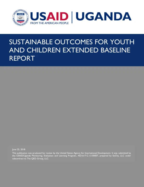 Sustainable outcomes for youth and children extended baseline report