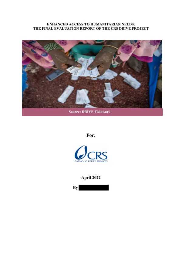 THE FINAL EVALUATION REPORT OF THE CRS DRIVE PROJECT