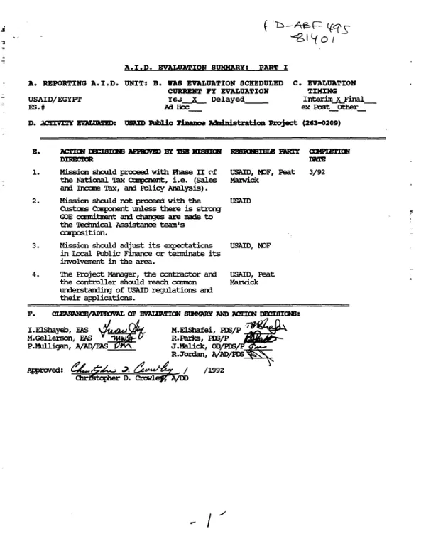 USAID public finance administration project (263-0209)