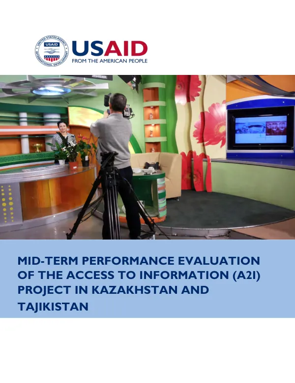 Mid-term performance evaluation of the access to information (A2I) project in Kazakhstan and Tajikistan