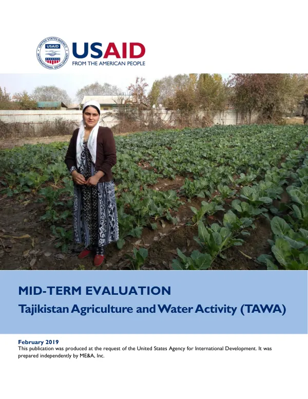 Mid-Term evaluation : Tajikistan agriculture and water activity (TAWA)