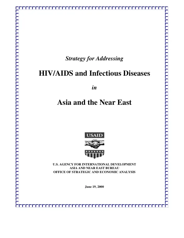 Strategy for addressing HIV/AIDS and infectious diseases in Asia and the Near East