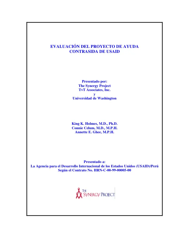 Evaluacion del proyecto de ayuda constrasida de USAID