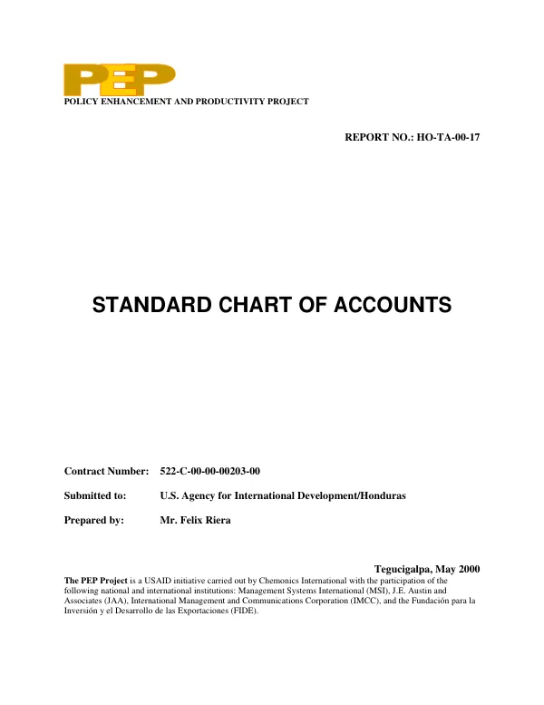 Standard chart of accounts