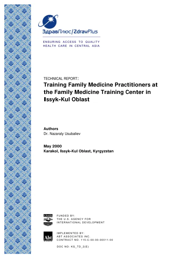 Training family medicine practitioners at the Family Medicine Training Center in Issyk-Kul Oblast