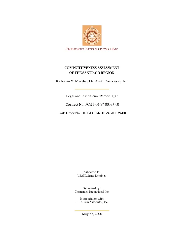 Competitiveness assessment of the Santiago region