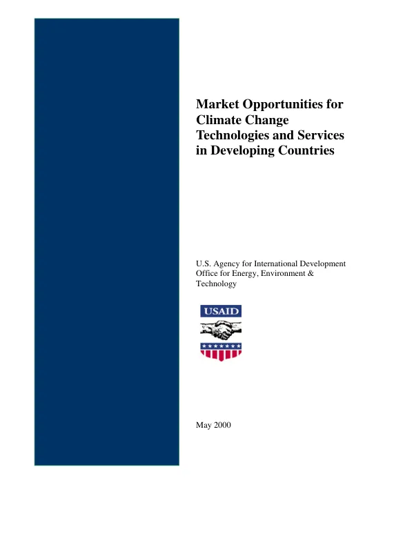 Market opportunities for climate change technologies and services in developing countries