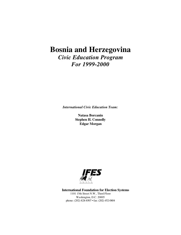 Bosnia and Herzegovina : civil education program for 1999-2000