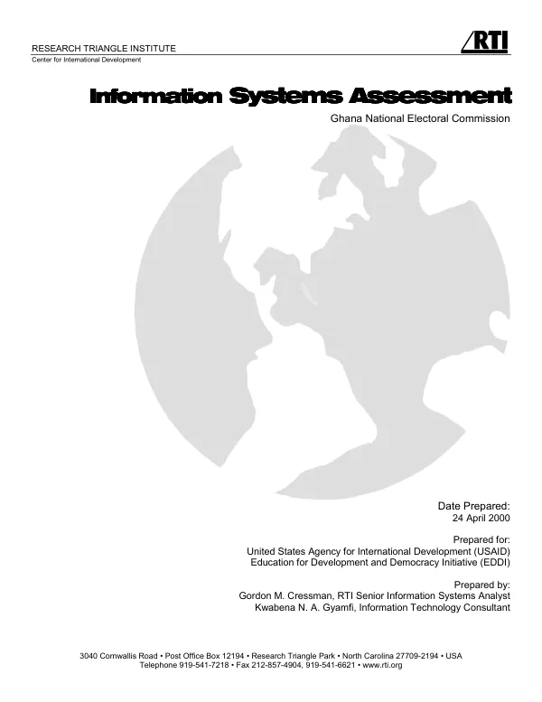 Information systems assessment : Ghana National Electoral Commission