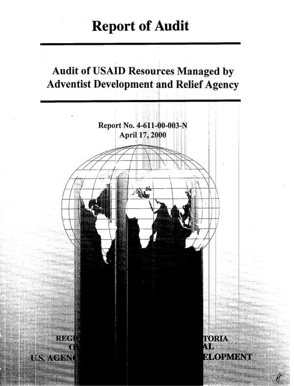 Audit of USAID resources managed by Adventist Development and Relief Agency [ADRA]