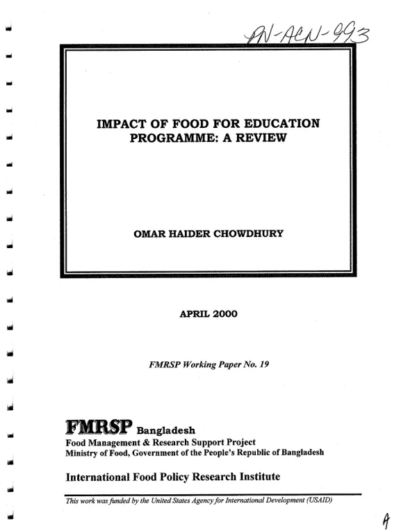 Impact of food for education programme : a review