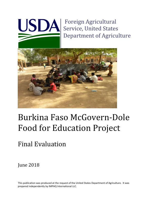 McGovern-Dole International food for education and child nutrition program beoog biiga II endline performance and impact evaluation report