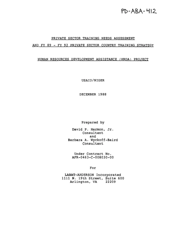 Chapare development financing : options and approaches -- final report