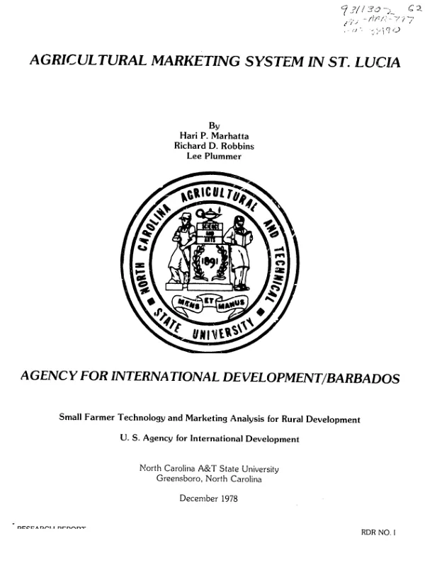 Agricultural marketing system in St. Lucia
